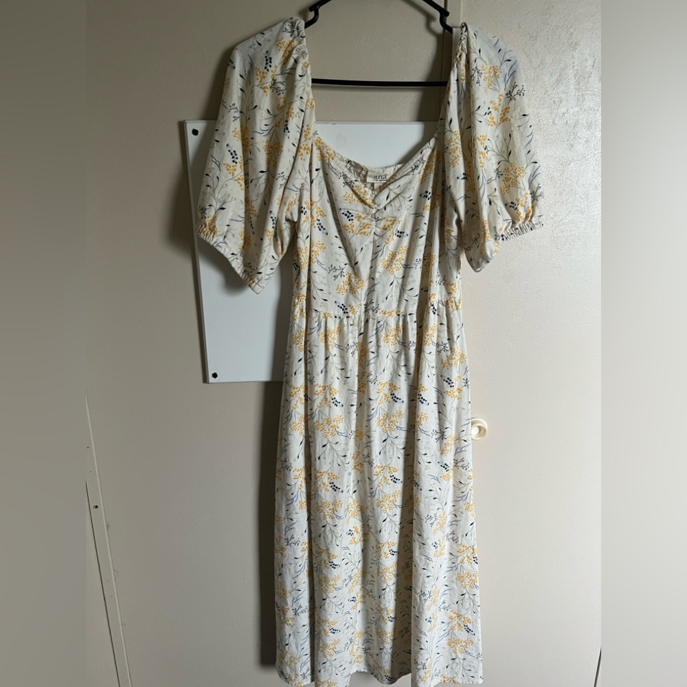 a.n.a Floral Dress - Cream and Yellow